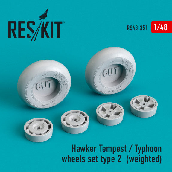 Reskit Hawker Tempest/Typhoon wheels set type 2 (weighted) (1/48)