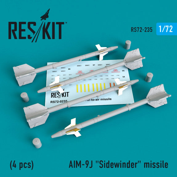 Reskit AIM-9J "Sidewinder"  missile (4 PCS) (1/72)