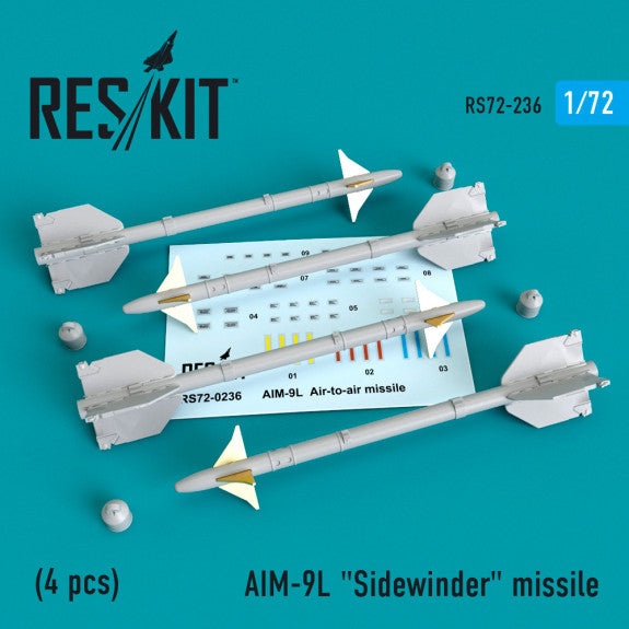 Reskit AIM-9L "Sidewinder"  missile (4 PCS) (1/72)