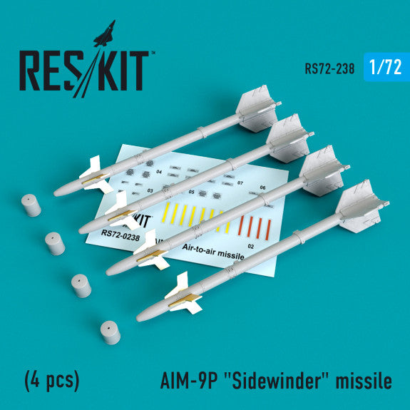 Reskit AIM-9P "Sidewinder" missile (4 PCS) (1/72)