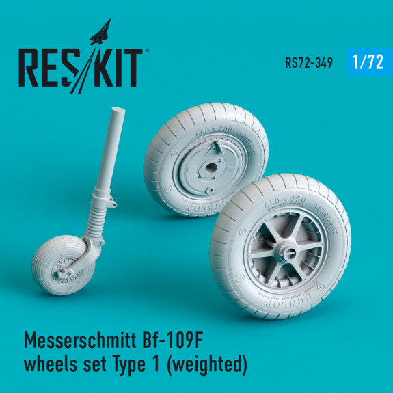 Reskit Messerschmitt Bf-109F (G Early) wheels set Type 1(weighted) (1/72)