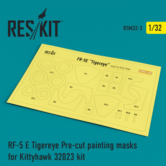 Reskit RF-5 E Tigereye Painting Masks for Kittyhawk 32023 kit (1/32)