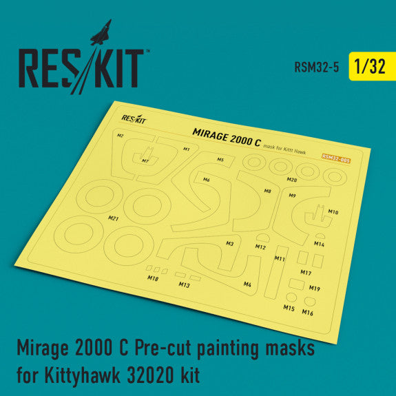 Reskit Mirage 2000 C Painting Masks for Kittyhawk 32020 kit (1/32)