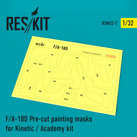 Reskit F/A-18D Pre-cut painting masks for Kinetic / Academy kit (1/32)