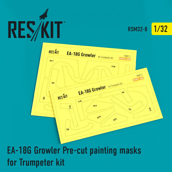 Reskit EA-18G Growler Pre-cut painting masks for Trumpeter kit (1/32)