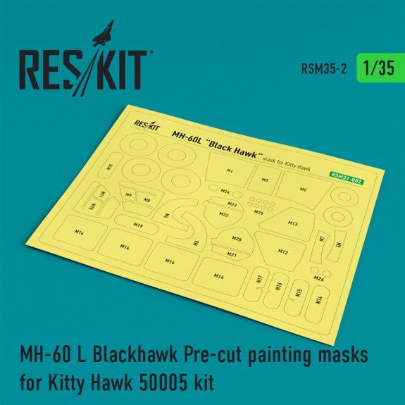 Reskit MH-60 L Blackhawk Painting Masks for Kitty Hawk 50005 kit (1/35)