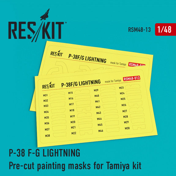 Reskit P-38 F/G Lightning Pre-cut painting masks for Tamiya Kit (1/48)