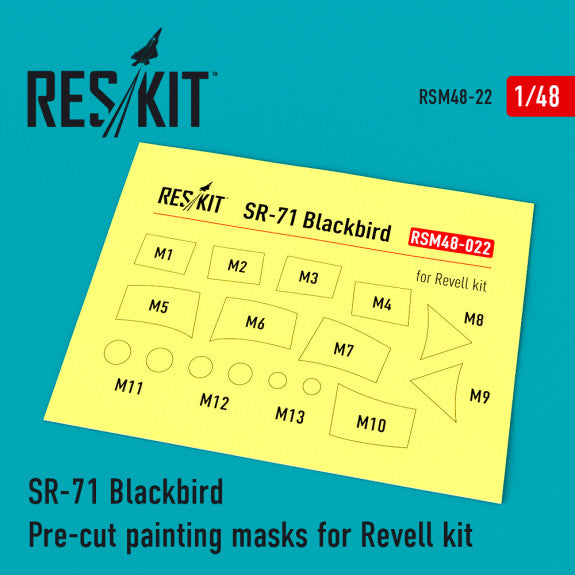 Reskit SR-71 Blackbird Pre-cut painting masks for Revell kit (1/48)