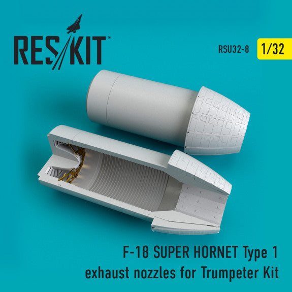 Reskit F-18 (E/G) SUPER HORNET Type 1 exhaust nozzles for Trumpeter Kit (1/32)