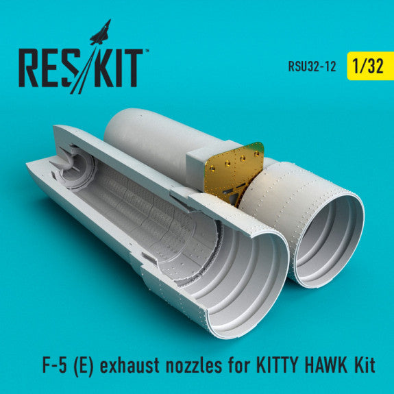 Reskit F-5 (E) exhaust nozzles for KITTY HAWK Kit (1/32)