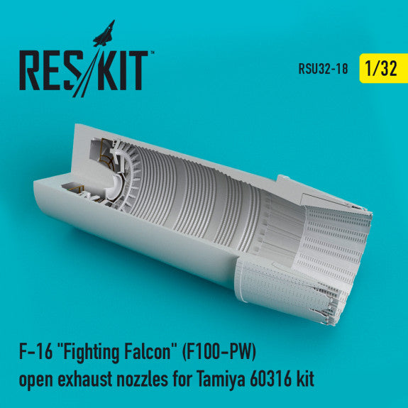 Reskit F-16 (F100-PW) open exhaust nozzles for TAMIYA Kit (1/32)