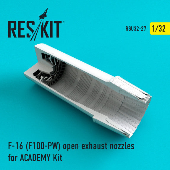 Reskit F-16 (F100-PW) open exhaust nozzles for ACADEMY Kit (1/32)