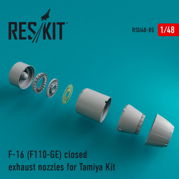 Reskit F-16 (F110-GE) closed exhaust nozzles for Tamiya Kit (1/48)