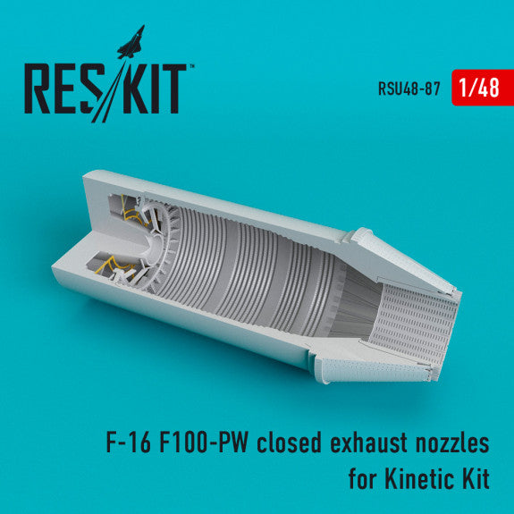 Reskit F-16 F100-PW closed exhaust nozzles for  Kinetic Kit (1/48)