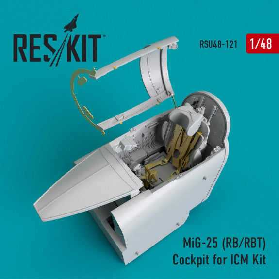 Reskit MiG-25 (RB/RBT) Cockpit  for ICM Kit (1/48)