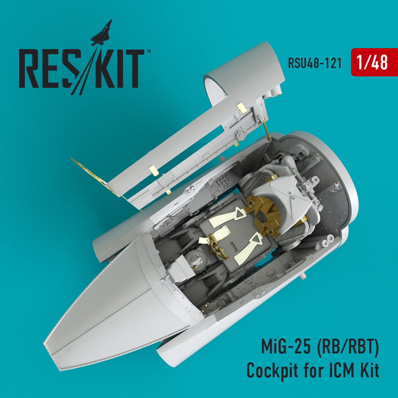 Reskit MiG-25 (RB/RBT) Cockpit  for ICM Kit (1/48)