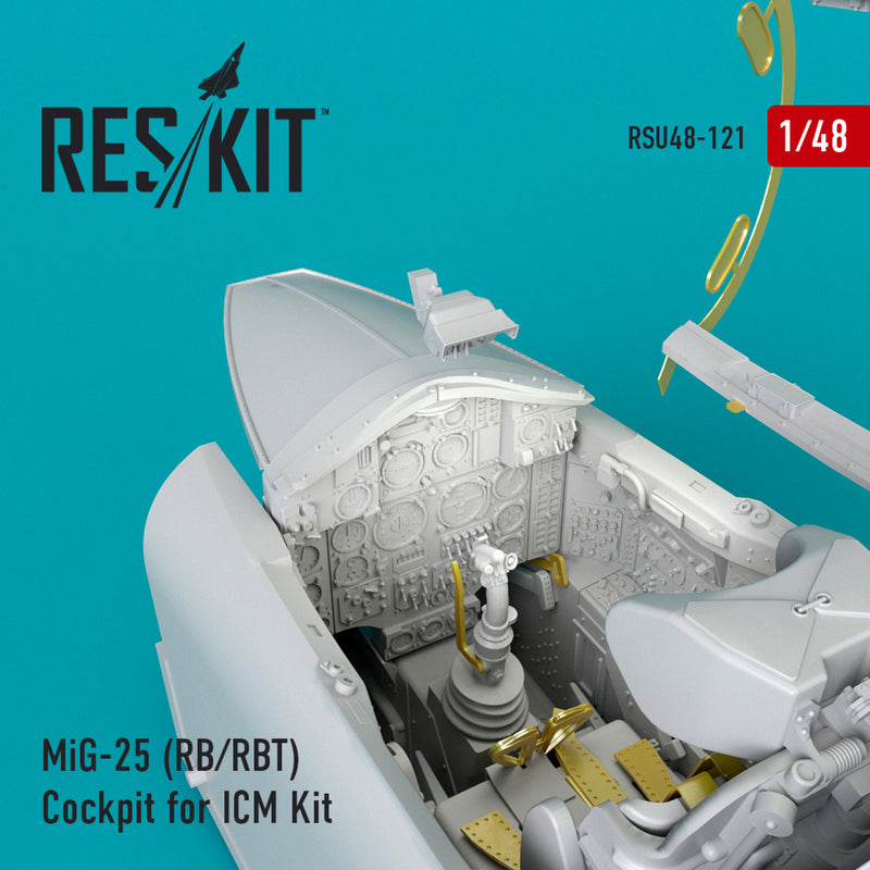 Reskit MiG-25 (RB/RBT) Cockpit  for ICM Kit (1/48)