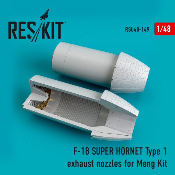 Reskit F-18 SUPER HORNET Type 1  exhaust nozzles for MENG Kit (1/48)