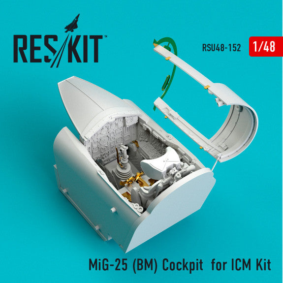 Reskit MiG-25 (BM) Cockpit for ICM Kit (1/48)