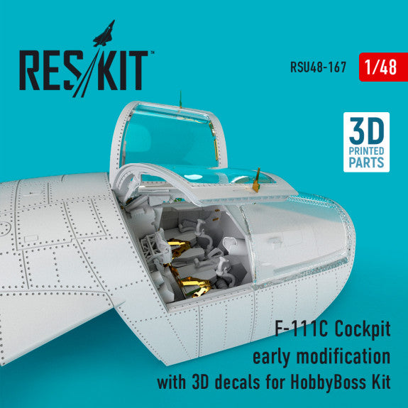 Reskit F-111C Cockpit early modification with 3D decals for HobbyBoss Kit (1/48)