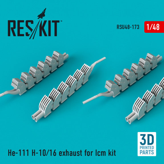 Reskit He-111 H-10/16 exhaust for ICM kit (1/48)