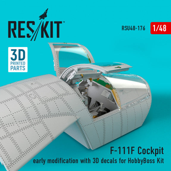 Reskit F-111F Cockpit early modification with 3D decals for HobbyBoss Kit (1/48)