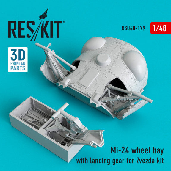 Reskit Mi-24 wheel bay with landing gear for Zvezda kit