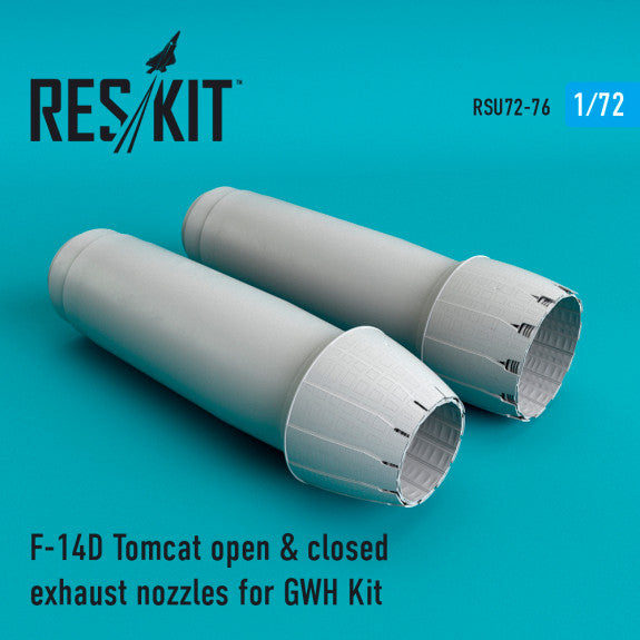 Reskit F-14D Tomcat open & closed exhaust nozzles for GWH Kit (1/72)