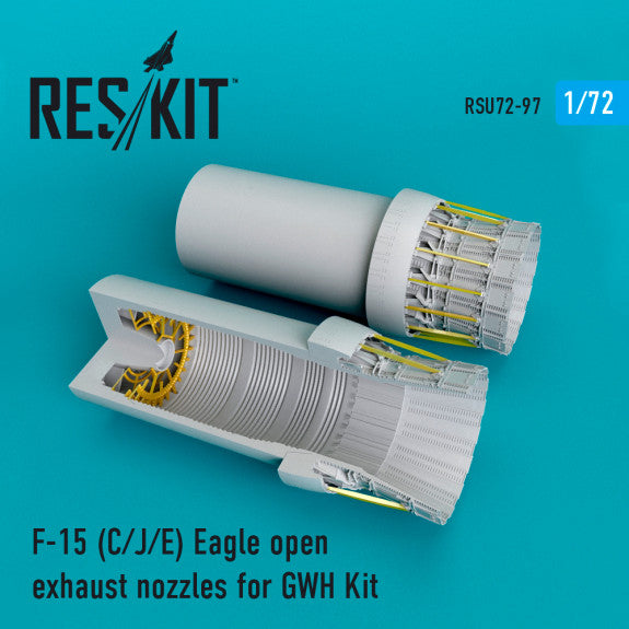 Reskit F-15C/J/E Eagle open exhaust nozzles  late version for  GWH Kit (1/72)