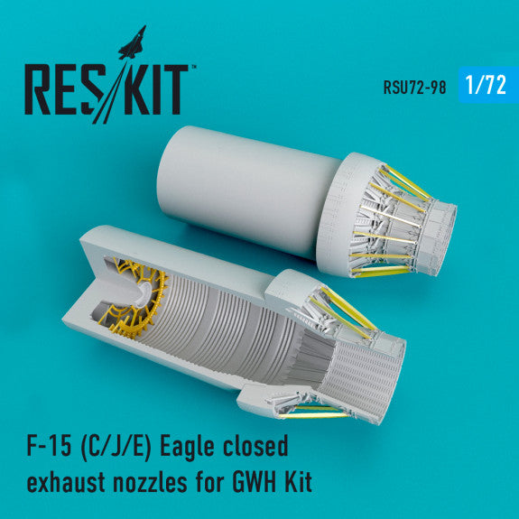 Reskit F-15 C/J/E Eagle closed exhaust nozzles late version for GWH Kit (1/72)