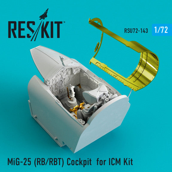 Reskit MiG-25 (RB/RBT) Cockpit for ICM Kit (1/72)